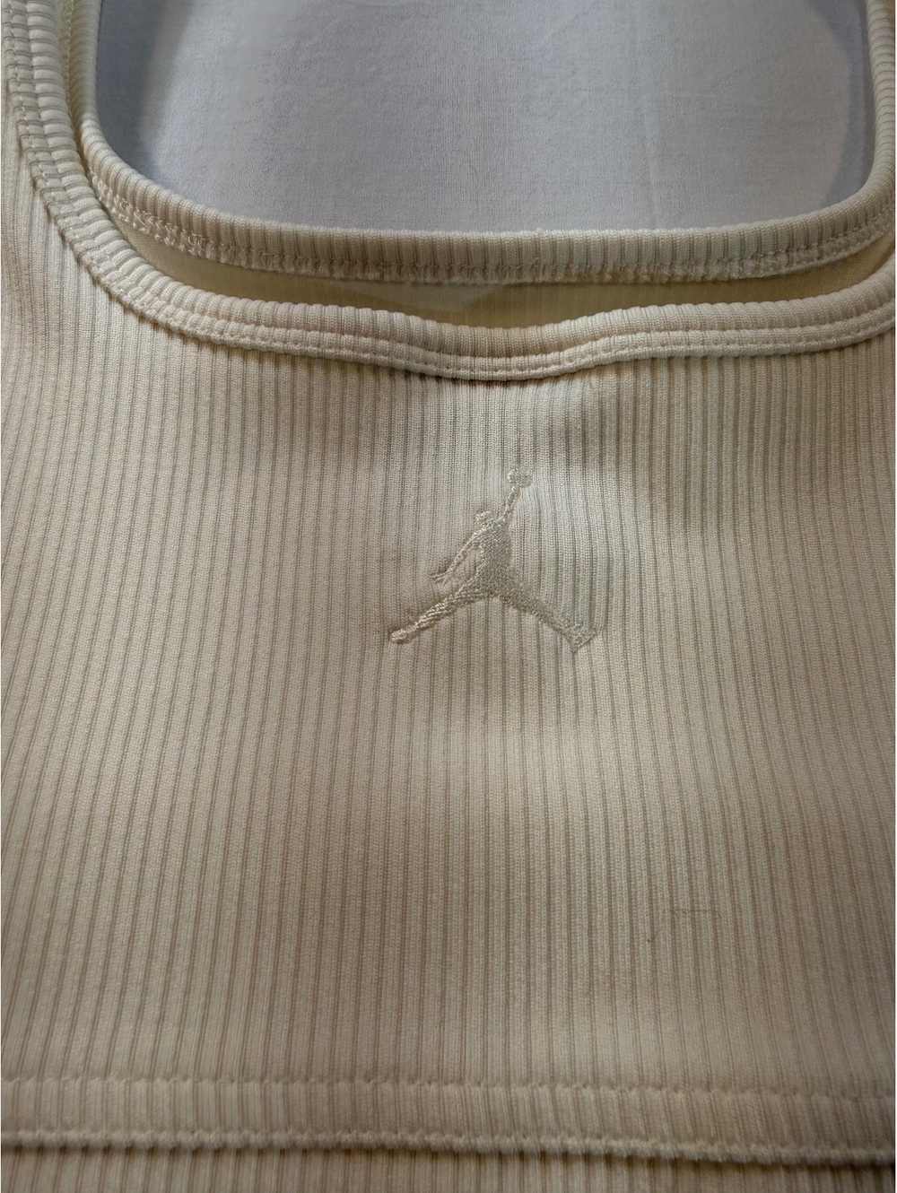Jordan Cream Ribbed Crop Tank Top - Picture 3 of 7